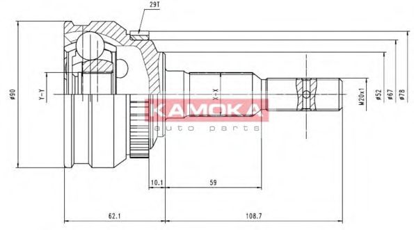 ШРУС с пыльником KAMOKA 6200