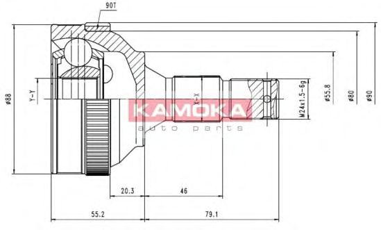 ШРУС с пыльником KAMOKA 6224