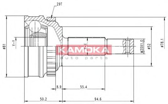 ШРУС с пыльником KAMOKA 6252