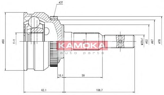 ШРУС с пыльником KAMOKA 6254