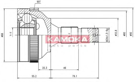 ШРУС с пыльником KAMOKA 6480