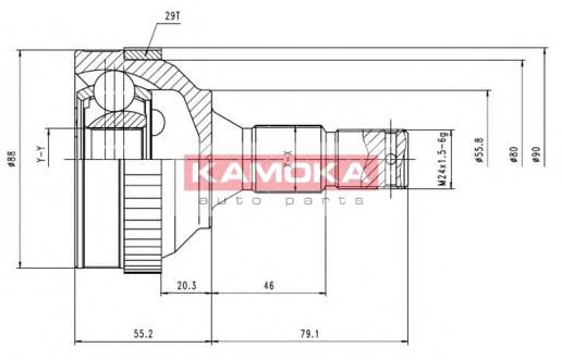 ШРУС с пыльником KAMOKA 6484