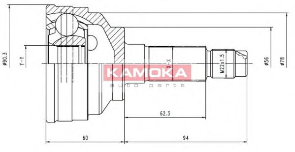 ШРУС с пыльником KAMOKA 6558