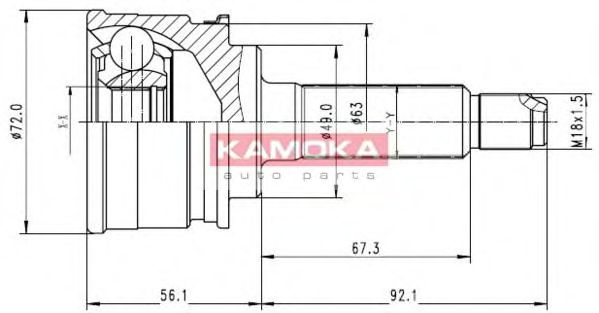 ШРУС с пыльником KAMOKA 6562