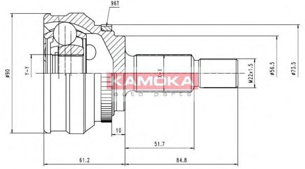 ШРУС с пыльником KAMOKA 6566