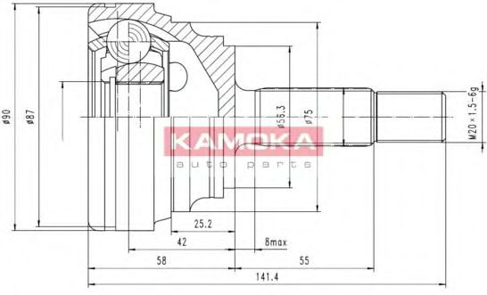 ШРУС с пыльником KAMOKA 6600