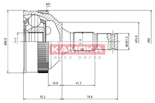 ШРУС с пыльником KAMOKA 6616
