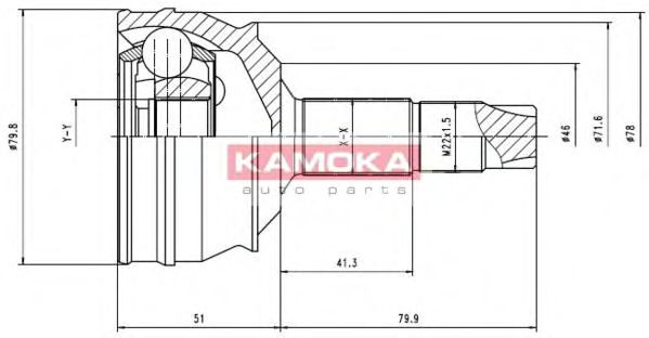 ШРУС с пыльником KAMOKA 6632