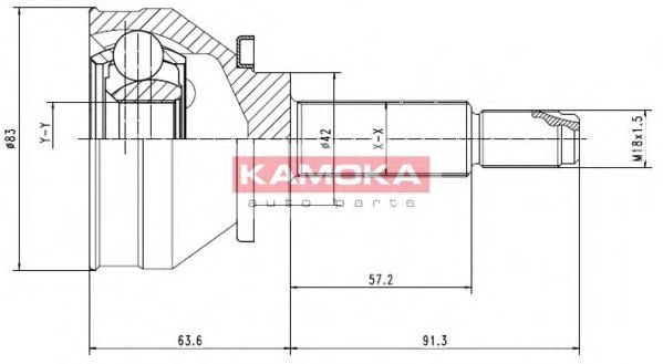 ШРУС с пыльником KAMOKA 6640