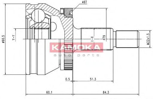 ШРУС с пыльником KAMOKA 6678