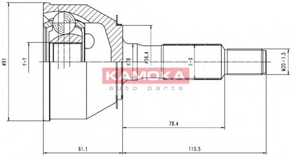 ШРУС с пыльником KAMOKA 6732