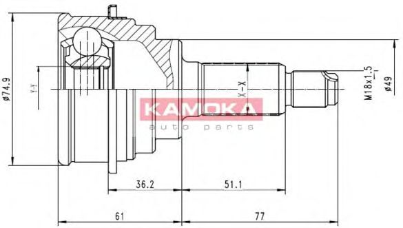 ШРУС с пыльником KAMOKA 6836