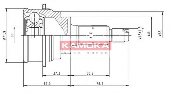 ШРУС с пыльником KAMOKA 7016