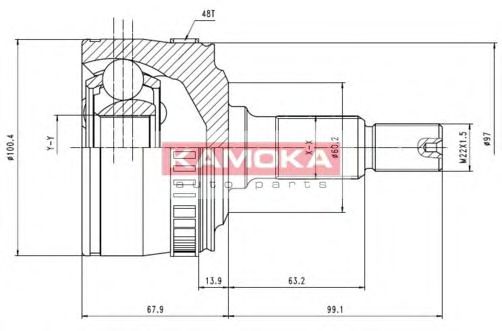 ШРУС с пыльником KAMOKA 7046