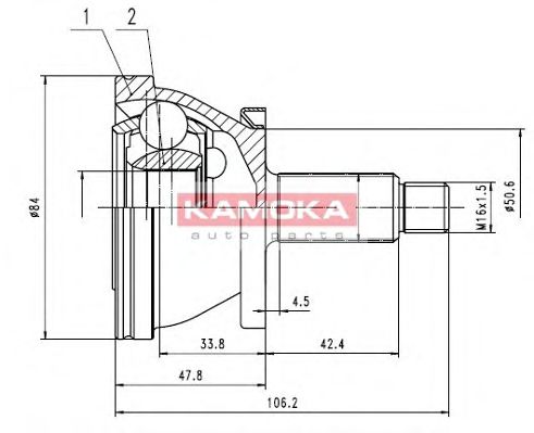 ШРУС с пыльником KAMOKA 7082