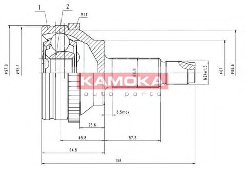 ШРУС с пыльником KAMOKA 7088