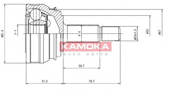 ШРУС с пыльником KAMOKA 7096