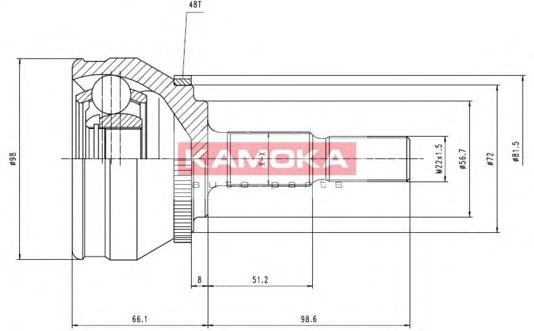 ШРУС с пыльником KAMOKA 7128
