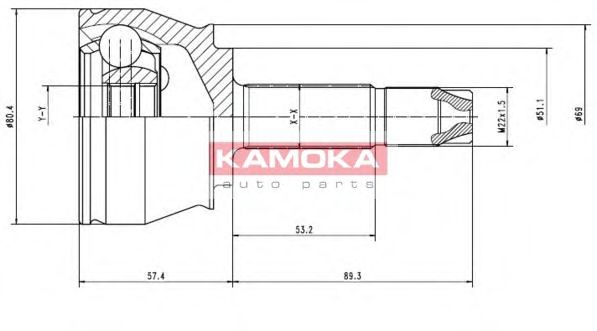 ШРУС с пыльником KAMOKA 7136