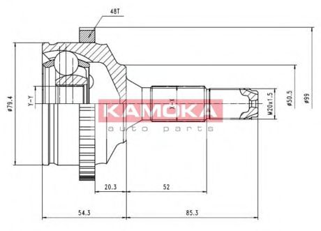 ШРУС с пыльником KAMOKA 7146