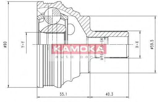 ШРУС с пыльником KAMOKA 7338