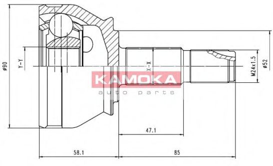 ШРУС с пыльником KAMOKA 7412