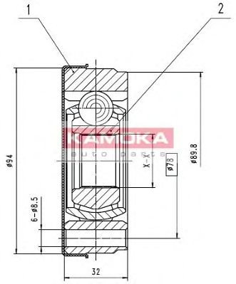 ШРУС с пыльником KAMOKA 8022