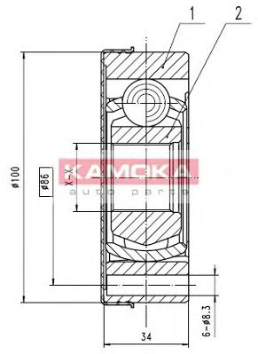 ШРУС с пыльником KAMOKA 8096