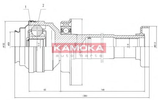 ШРУС с пыльником KAMOKA 8711