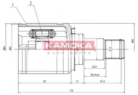 ШРУС с пыльником KAMOKA 8721