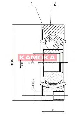 ШРУС с пыльником KAMOKA 9196