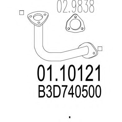 Приемная труба глушителя MAZDA B3D740500