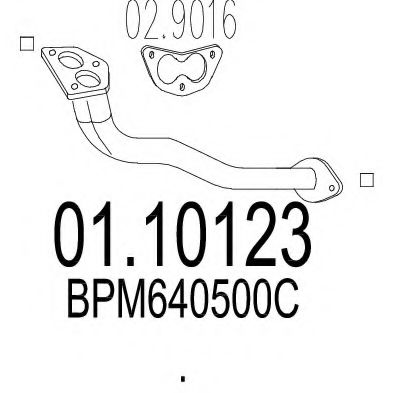 Приемная труба глушителя MAZDA BPM640500C