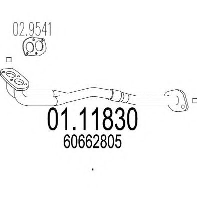 Приемная труба глушителя mts 01.11830