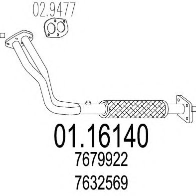 Приемная труба глушителя MTS 01.16140
