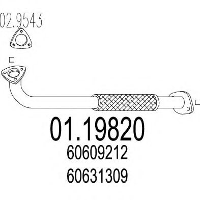 Приемная труба глушителя mts 01.19820