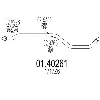 Приемная труба глушителя MTS 01.40261