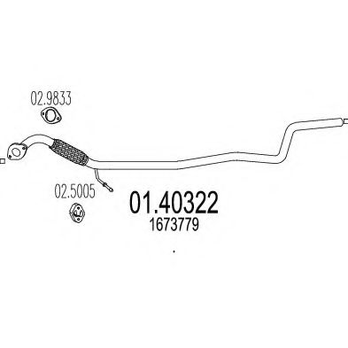 Приемная труба глушителя MTS 01.40322