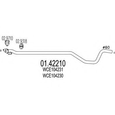 Приемная труба глушителя MTS 01.42210