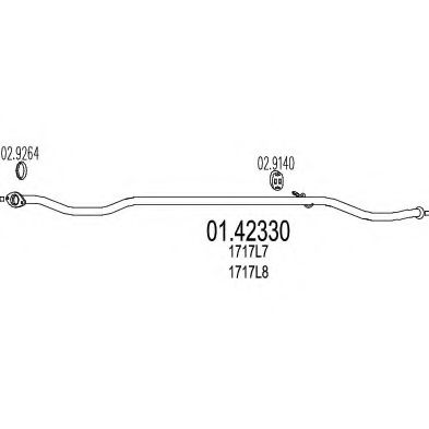 Приемная труба глушителя MTS 01.42330