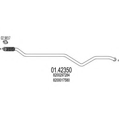 Приемная труба глушителя MTS 01.42350