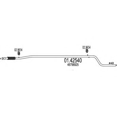 Приемная труба глушителя MTS 01.42540