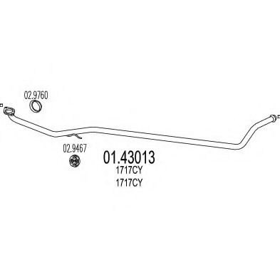 Приемная труба глушителя MTS 01.43013