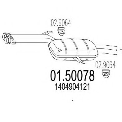Средний глушитель выхлопных газов MERCEDES-BENZ A 140 490 41 21