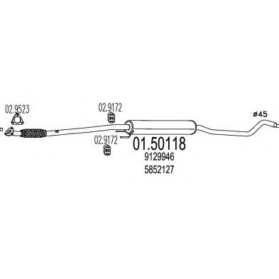 Средний глушитель выхлопных газов MTS 01.50118