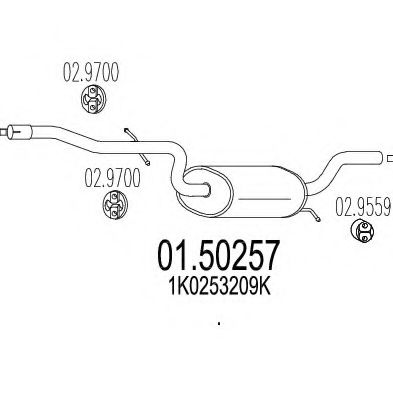 Средний глушитель выхлопных газов MTS 01.50257
