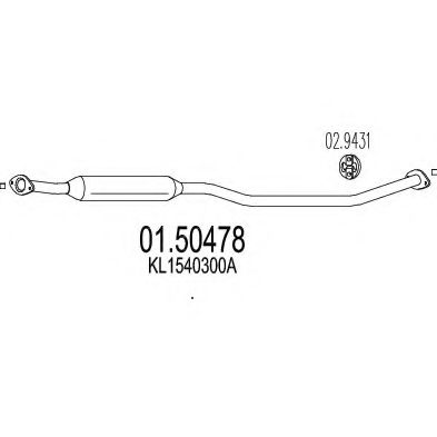 Средний глушитель выхлопных газов MAZDA KL1540300A