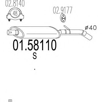 Средний глушитель выхлопных газов MTS 01.58110