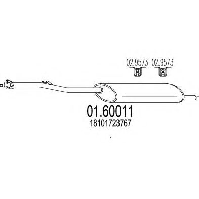 Глушитель выхлопных газов конечный MTS 01.60011