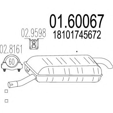 Глушитель выхлопных газов конечный BMW 18101745672